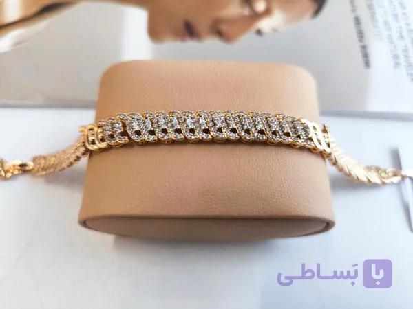 دستبند قلب نگینی ژوپینگ کد 10943 — تصویر 1