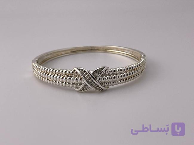 دستبند النگویی فرد همراه با نگین کاری — تصویر 1