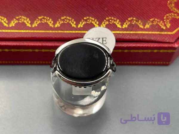 انگشتر مردانه نقره ای طرح خاص — تصویر 1