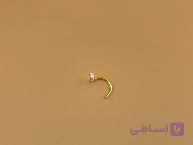پیرسینگ بینی طلایی نگین — تصویر 1
