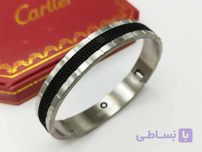 دستبند مردانه مون بلان نقره ای مشکی — تصویر 1