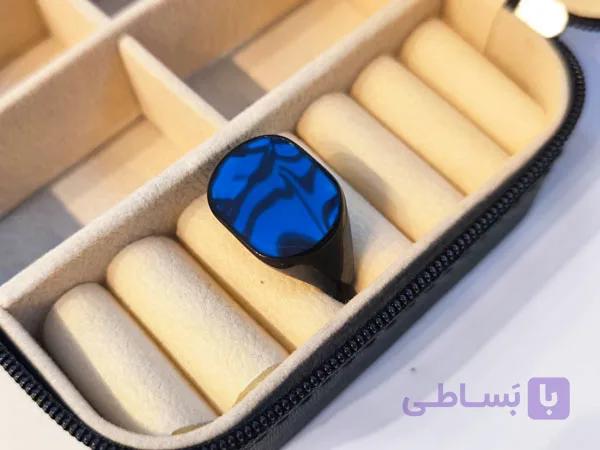 انگشتر اسپرت مشکی استیل — تصویر 1
