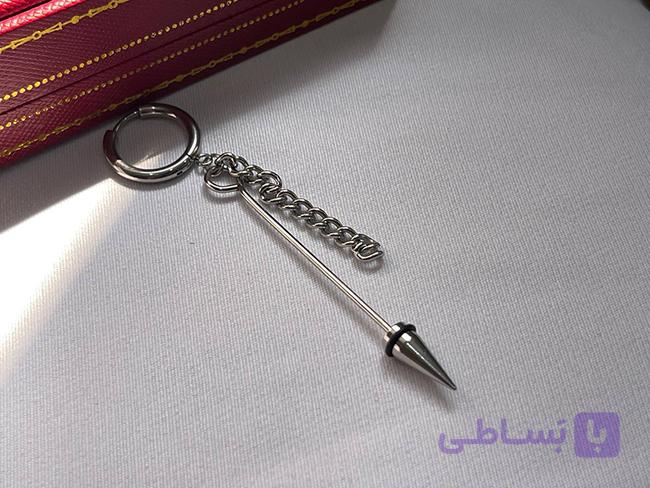 پیرسینگ گوش طرح نیزه و آویز زنجیر — تصویر 1