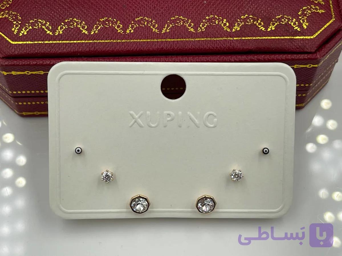 گوشواره طرج چشم نظر و نگین — تصویر 1