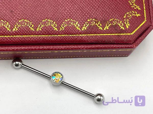 پیرسینگ محوری نگین هفت رنگ — تصویر 1