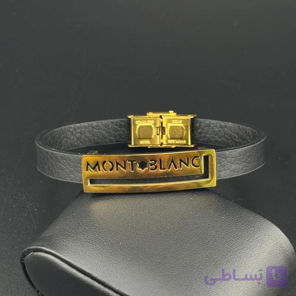 دستبند چرمی چندلایه مردانه طرح مون بلان — تصویر 1