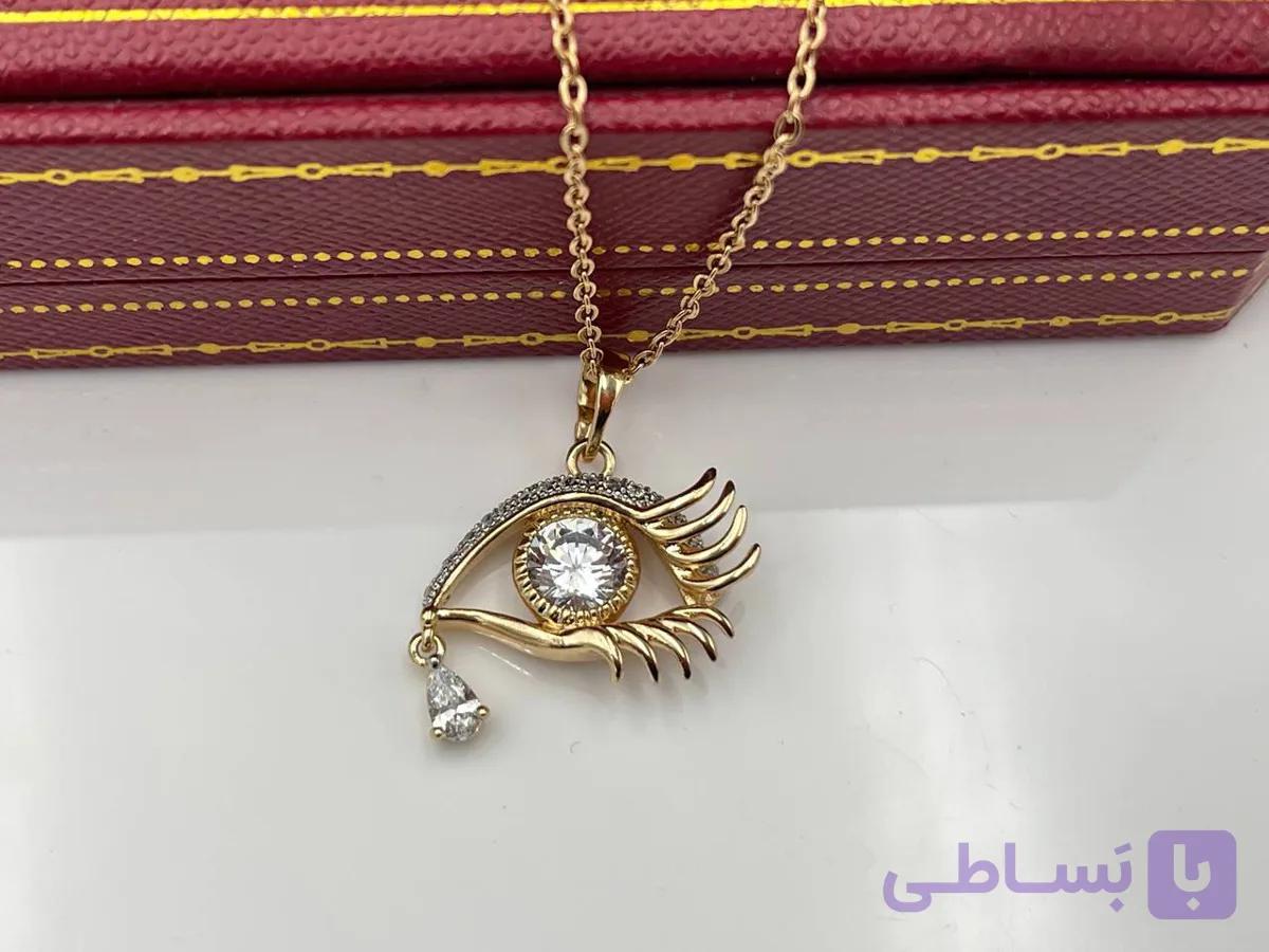 گردنبند چشم کامل با آویز نگین ژوپینگ — تصویر 1