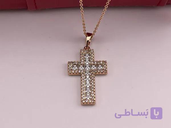 گردنبند صلیب فول نگین زنانه ژوپینگ — تصویر 1