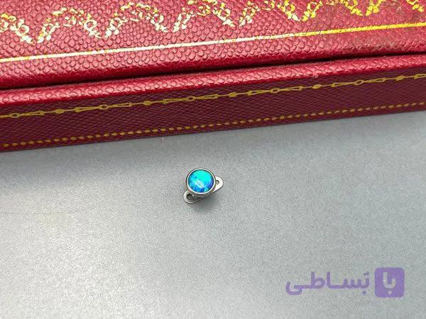 نگین میکرودرمال سنگ اوپال فیروزه ای — تصویر 1