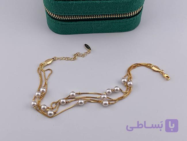 پابند چند لاین طلایی مرواریدی — تصویر 1