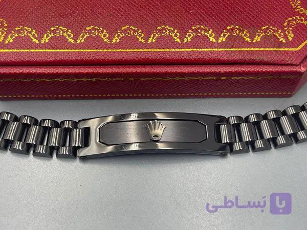 دستبند مشکی مردانه طرح رولکس — تصویر 1