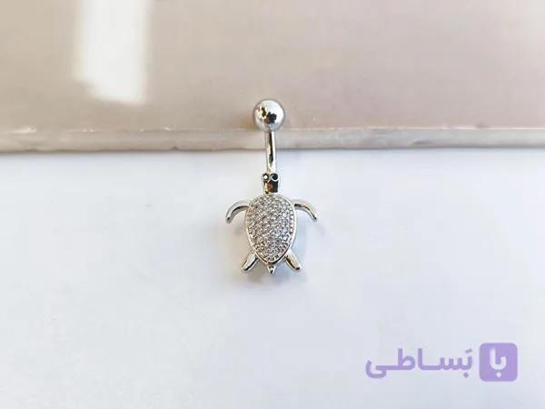 پیرسینگ ناف لاک پشت نقره ای کد 10906 — تصویر 1
