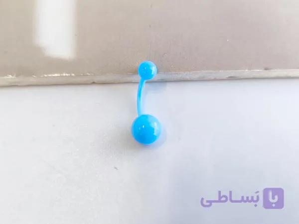 پیرسینگ آبی ناف پلاستیکی کد 10899 — تصویر 1