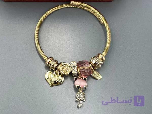 دستبند پاندورا قلب طلایی — تصویر 1