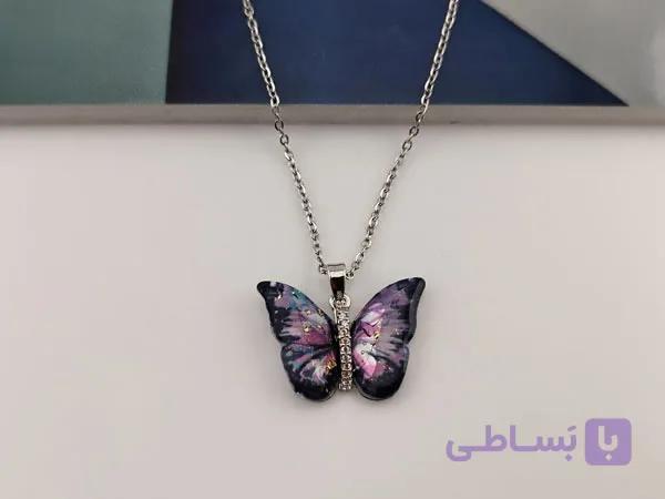 گردنبند ظریف دخترانه آویز پروانه — تصویر 1