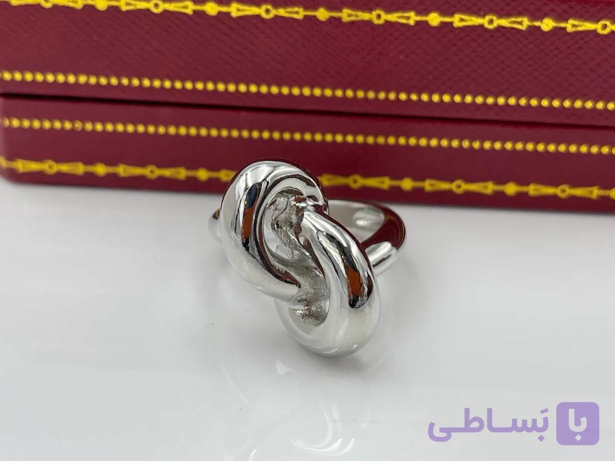 انگشتر ترند طرح گره نقره ای — تصویر 1