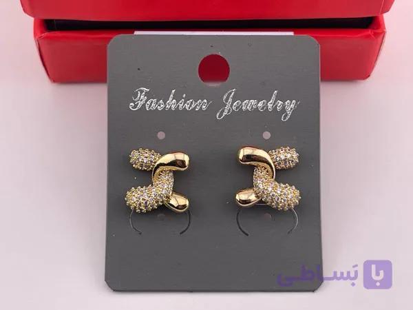 گوشواره مینمیال طلایی شیک و خاص — تصویر 1