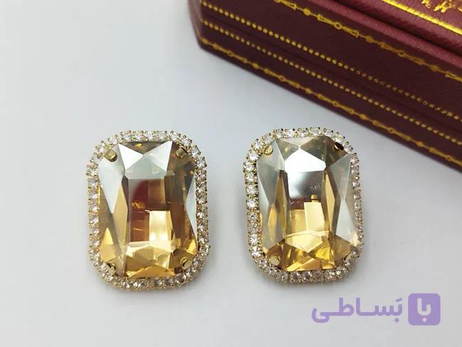 گوشواره عسلی طلایی کد go166 — تصویر 1
