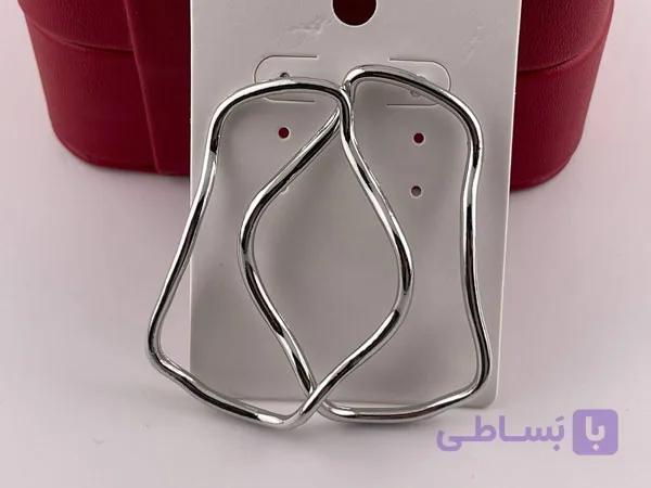 گوشواره ترند مینیمال نقره ای — تصویر 1