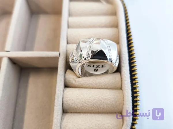 انگشتر مینیمال نگینی دخترانه فری سایز کد 10854 — تصویر 1