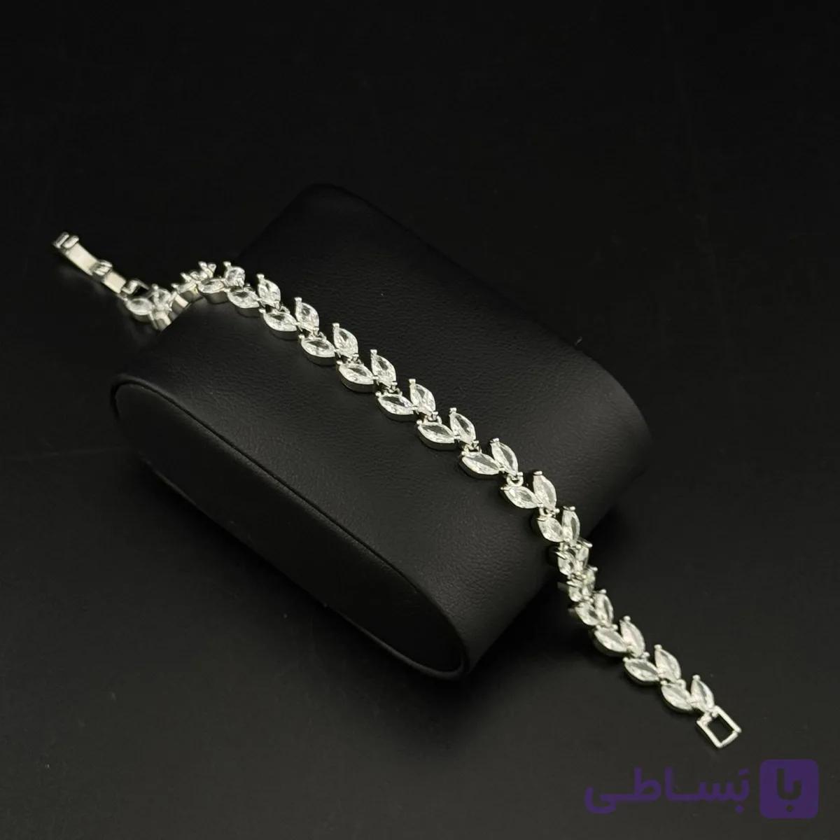 دستبند تنیسی مارکیز طرح برگی (جواهری) — تصویر 1