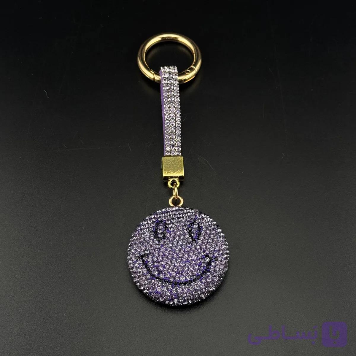 جاکلیدی و آویز کیف لبخند (smile) بنفش — تصویر 1