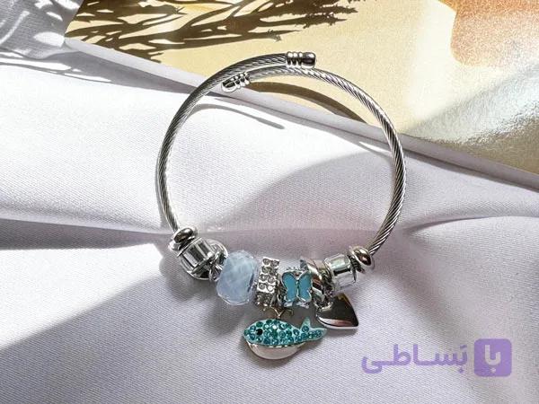 خرید دستبند نقره ای پاندورا استیل — تصویر 1