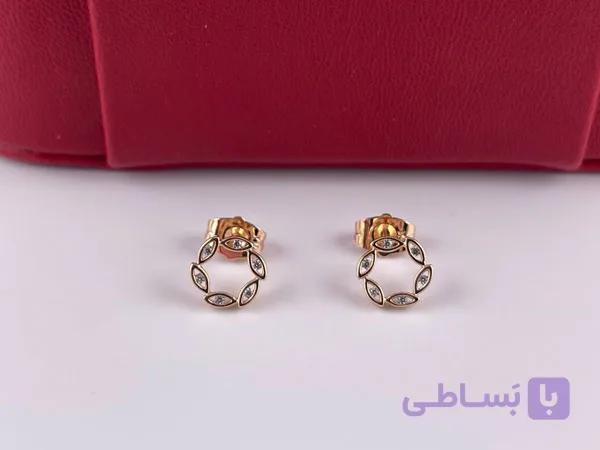گوشواره حلقه‌ای ژوپینگ طرح چشم نظر طلایی — تصویر 1