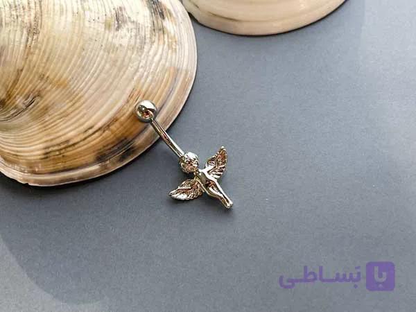 پیرسینگ ناف فرشته نقره ای — تصویر 1