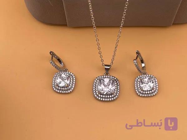 نیم ست نگین مربعی مجلسی — تصویر 1