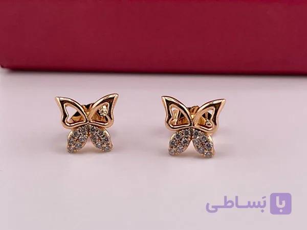 گوشواره طرح پروانه مینیمال ژوپینگ — تصویر 1