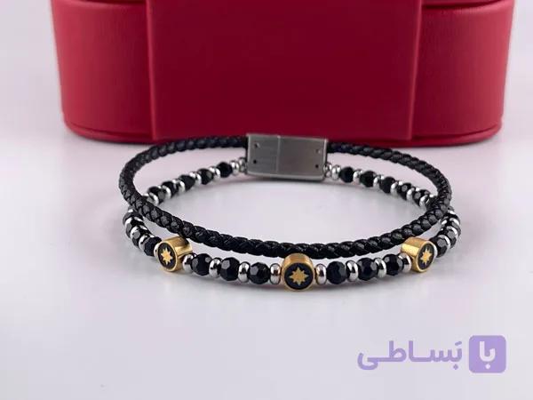 دستبند چرم طرح گوی و ستاره — تصویر 1