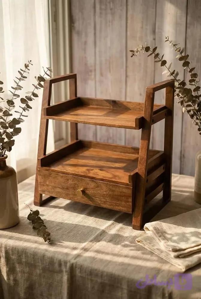 استند و نظم دهنده دوطبقه کشودار چوبی ژپتو