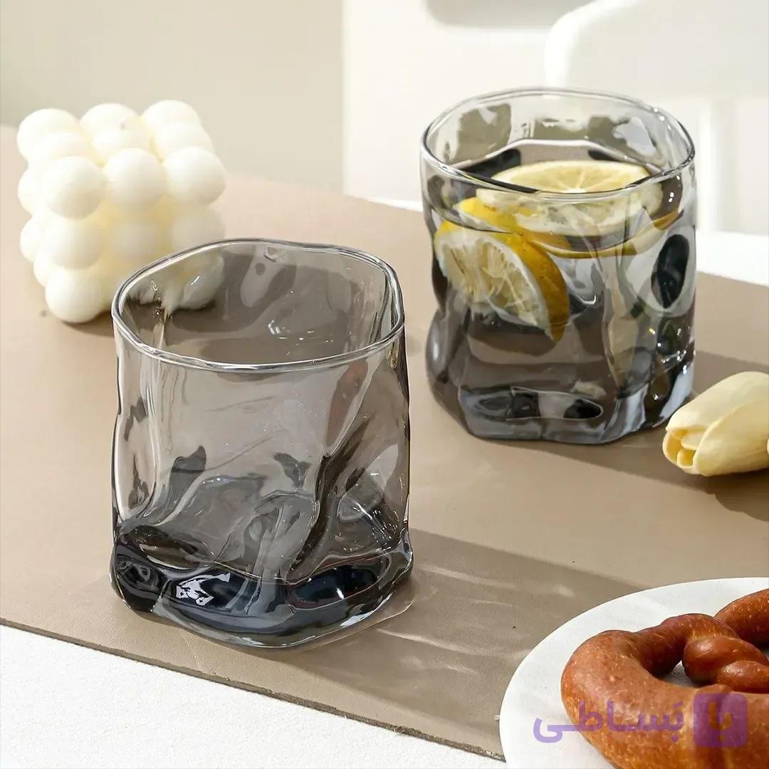 لیوان بلور دفرمه شفاف برند دلی Deli glass دست 6 عددی — تصویر 1