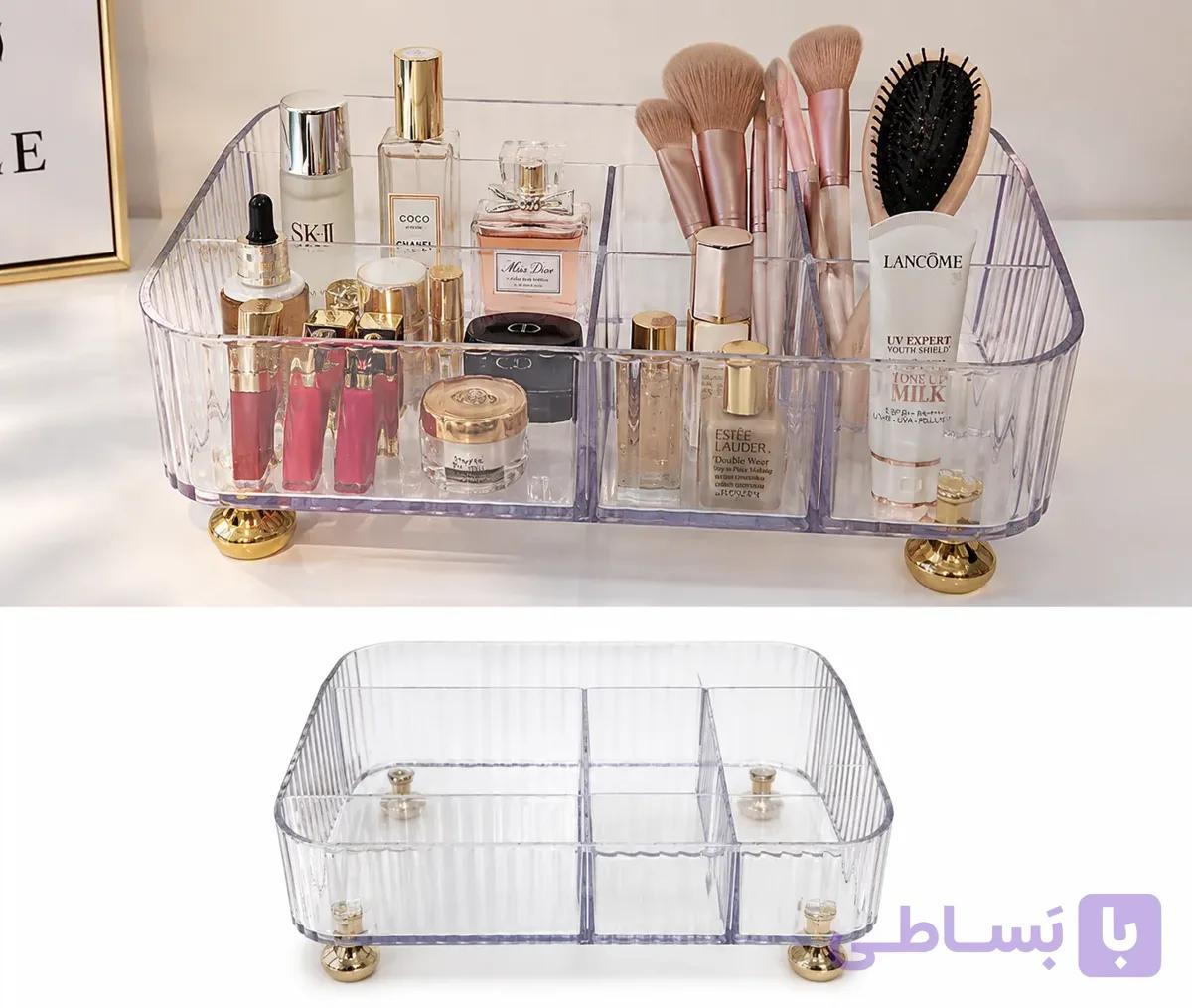 استند آرایشی پایه دار الکرولیک طلایی هپی لایف 6 خانه