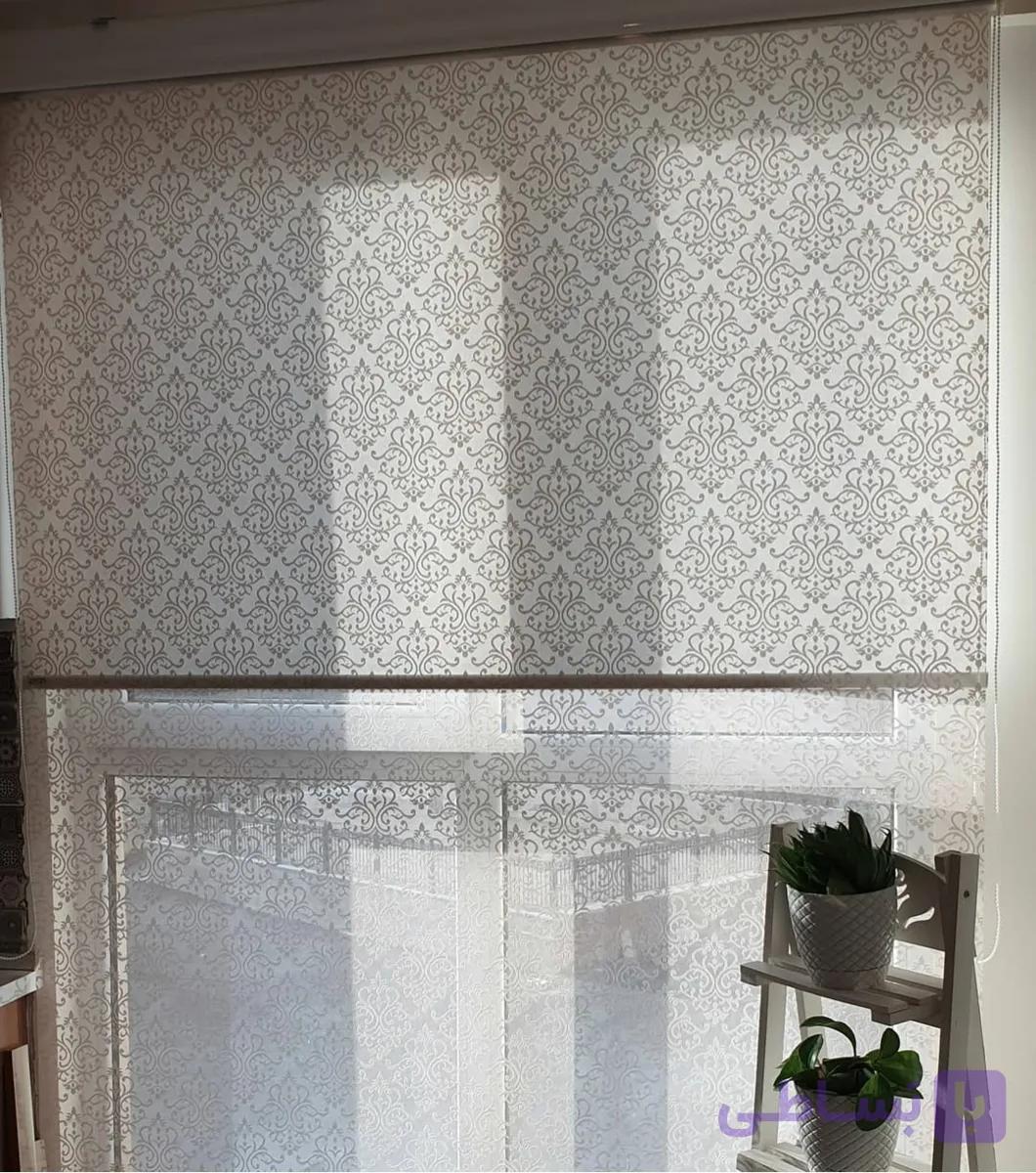 پرده دو مکانیزم راشل طرح کلاسیک کدL1