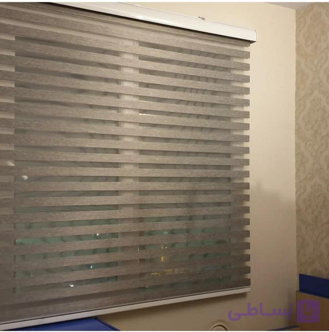 پرده زبرا طرح چوب توسی باریک