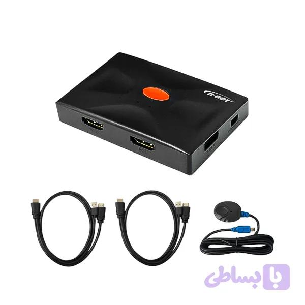 سوئیچ KVM دو پورت HDMI/USB همراه با کابل
