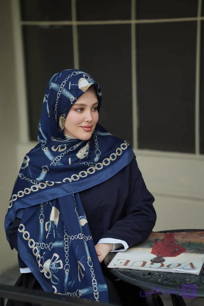 روسری نخی قواره بزرگ سیا اسکارف طرح‌ گل- ایستایی عالی، نرم و سبک