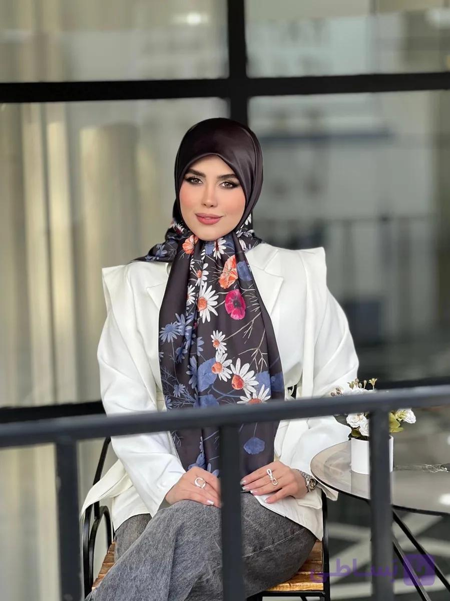 روسری ابریشم بابونه