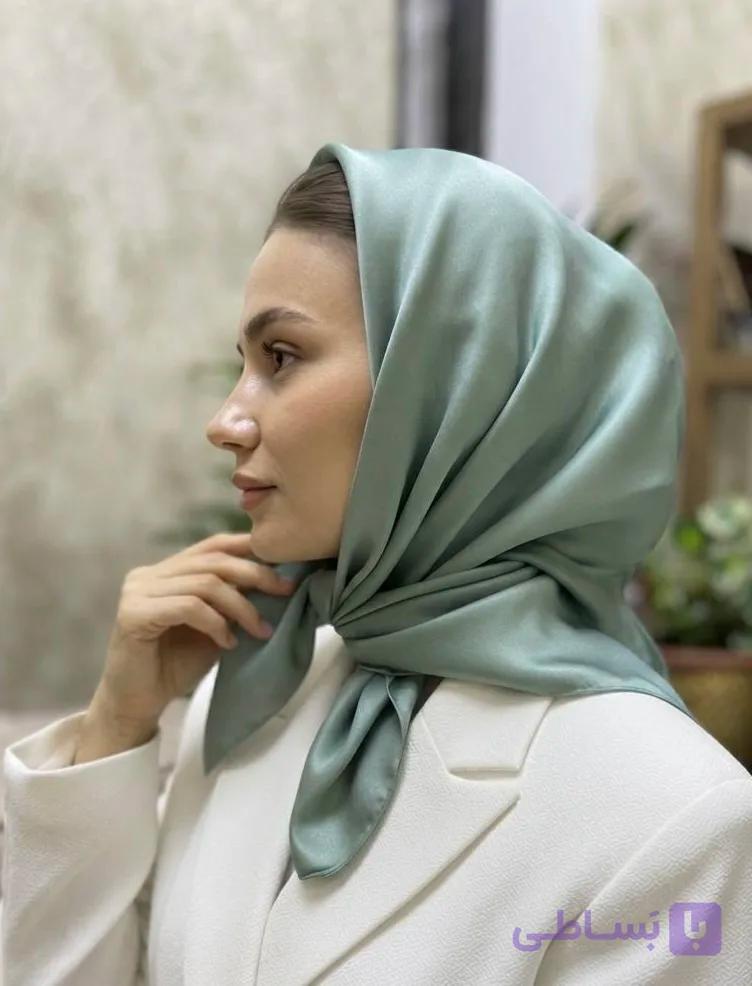 روسری ساتن ابریشم ترک قواره ۹۰ | ایستایی عالی و بسیار شیک