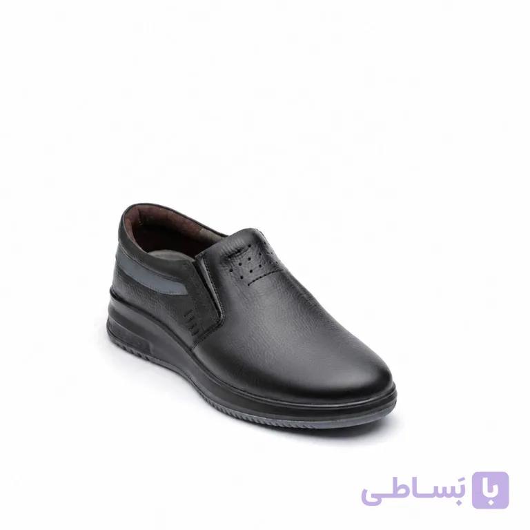 کفش روزانه مردانه چرم تبریز الیور بی بند زیره تزریق دو رنگ — تصویر 1