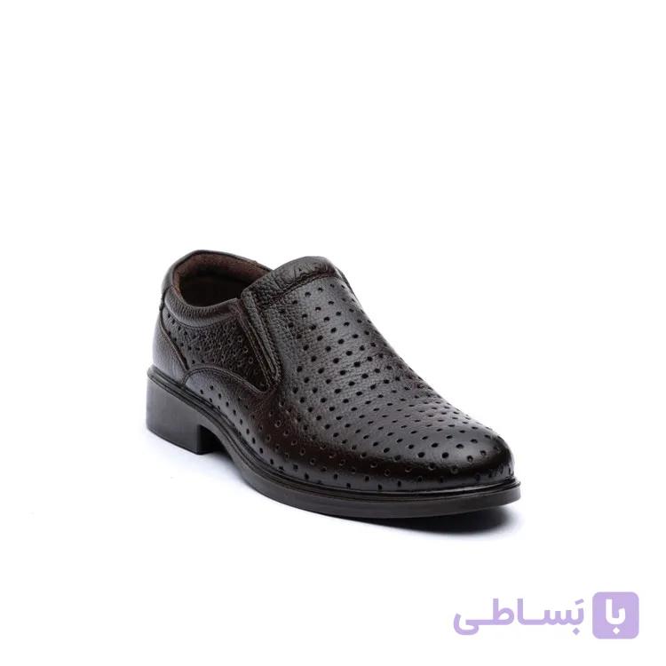 کفش تابستانی مردانه چرم تبریز تارا بی بند زیره تزریق — تصویر 1