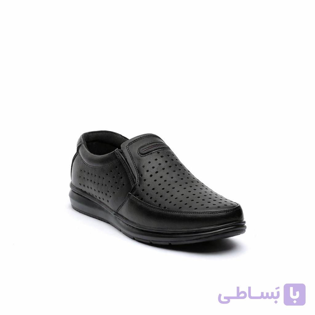 کفش تابستانی مردانه چرم تبریز آلفرد بی بند زیره پی یو — تصویر 1