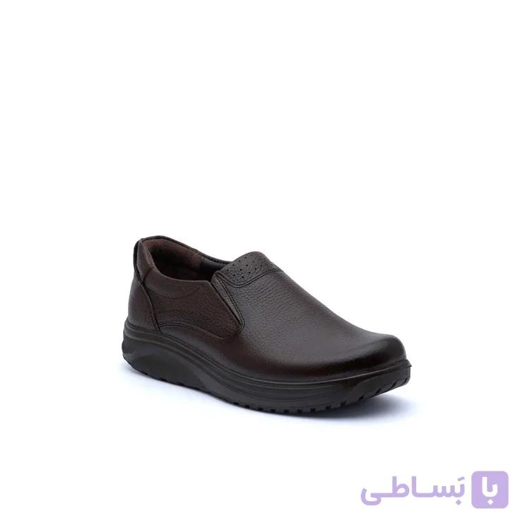 کفش روزانه و راحتی مردانه چرم تبریزمدل صدرا بی بند زیره تزریق — تصویر 1