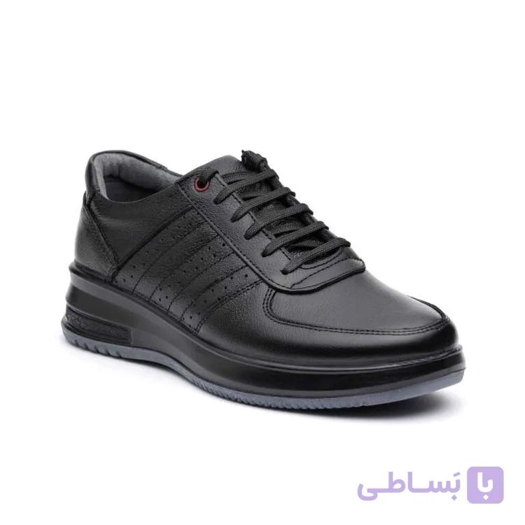 کفش اسپورت مردانه چرم تبریزونس بندی زیره تزریق دورنگ — تصویر 1