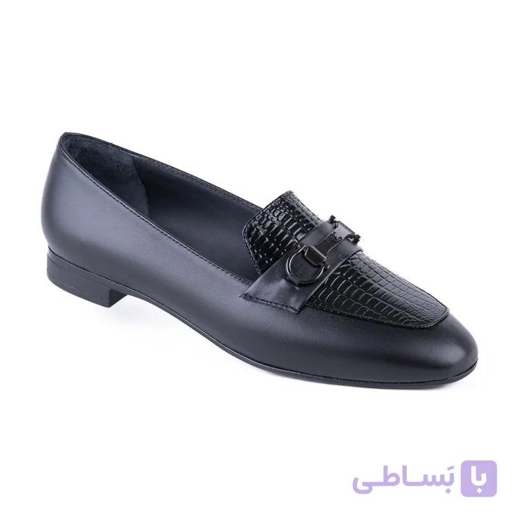 کفش پاشنه کوتاه زنانه چرم تبریز مدل بابت — تصویر 1