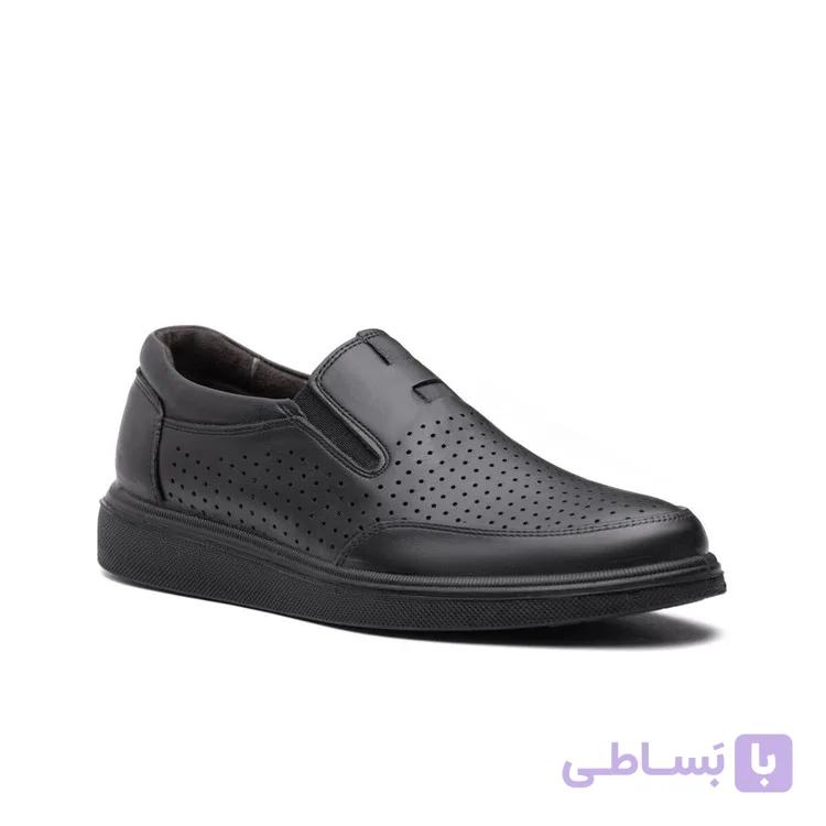 کفش تابستانی طبی وروزانه چرم تبریز لوفر بی بند زیره تزریق — تصویر 1