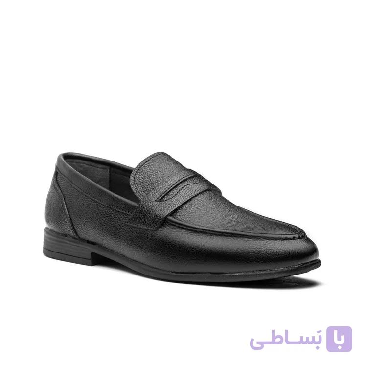 کفش مجلسی مردانه چرم تبریز کالج مجلسی عینکی بی بند زیره پی وی سی — تصویر 1