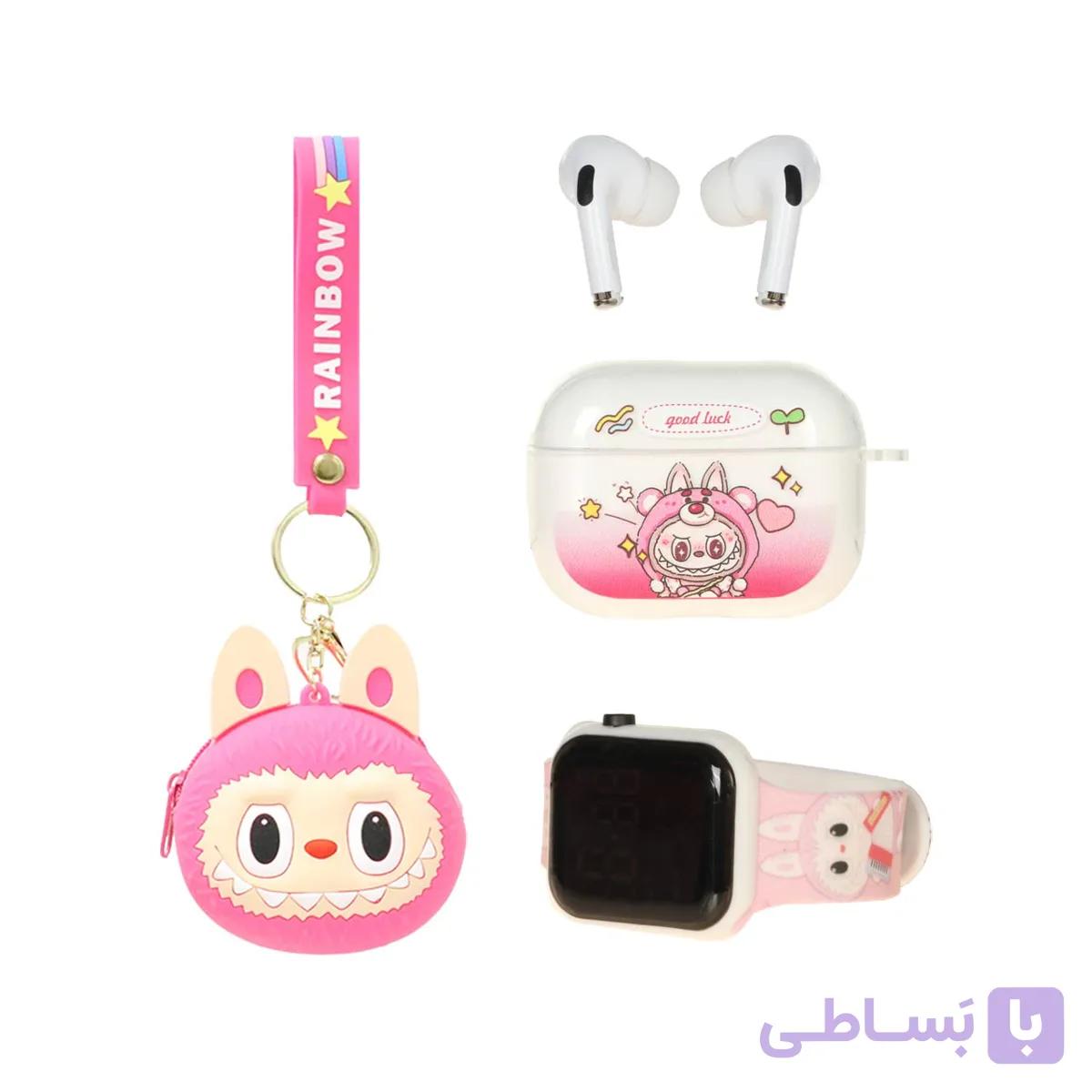 پک کادویی ساعت و ایرفون بی سیم Labubu